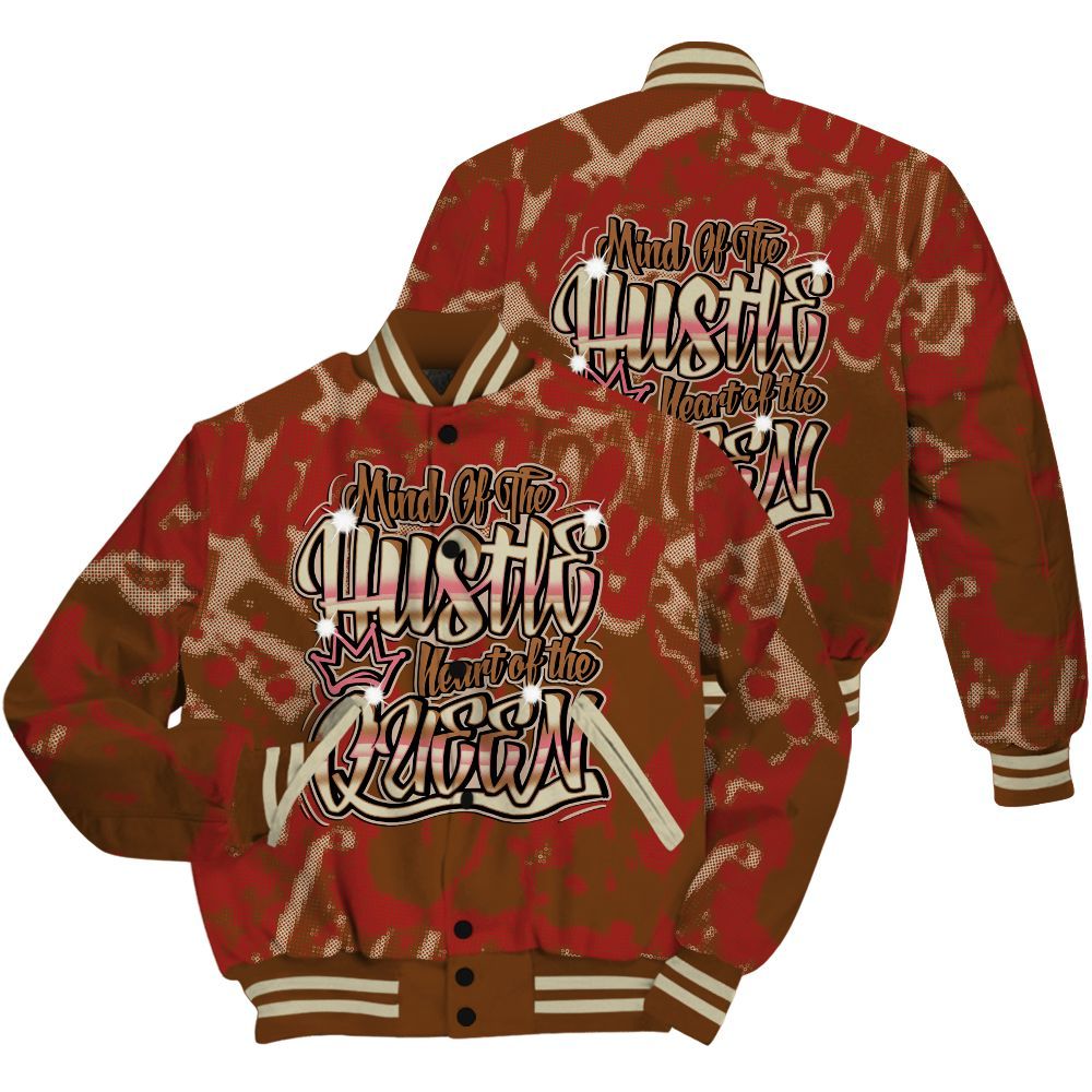 Varsity Jacket To Match Archaeo Brown 5s Shirt - Hustles Heart Queens Street All Over Print