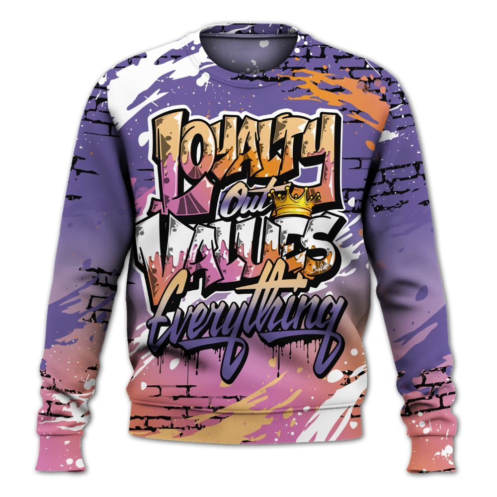 Sweatshirt To Match Book Sunset 1s - Values Of Loyalty Drip All Over Print