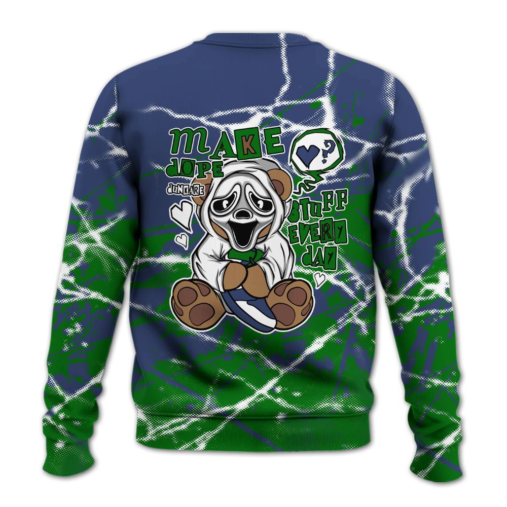 Sweatshirt To Match Midnight Navy 13s - Make Dopes Bear Profound All Over Print