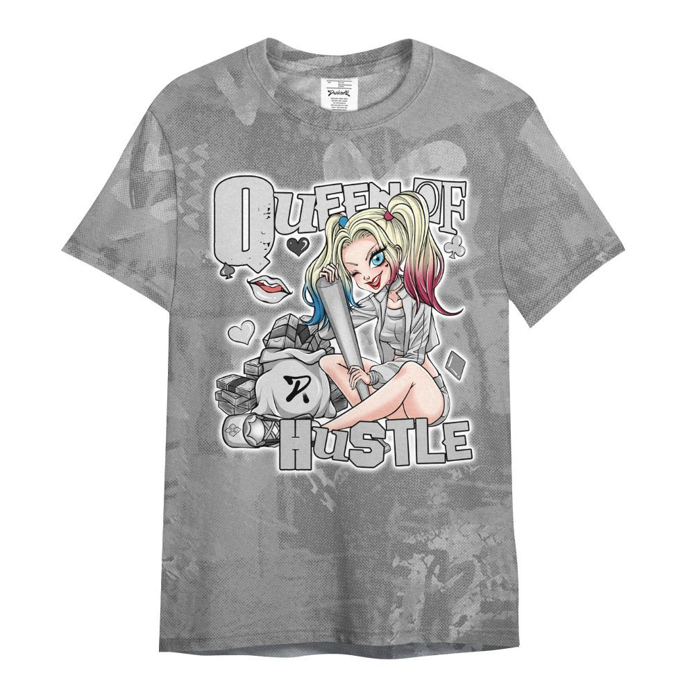 Shirt To Match Black Wolf Grey 12s - Hustles Quiinn Heart Grunge All Over Print