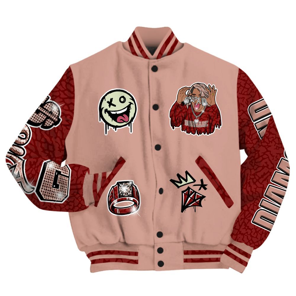 Varsity Jacket To Match Valentines Day 3s - Pressures Makes Varsity Jacket To Match All Over Print