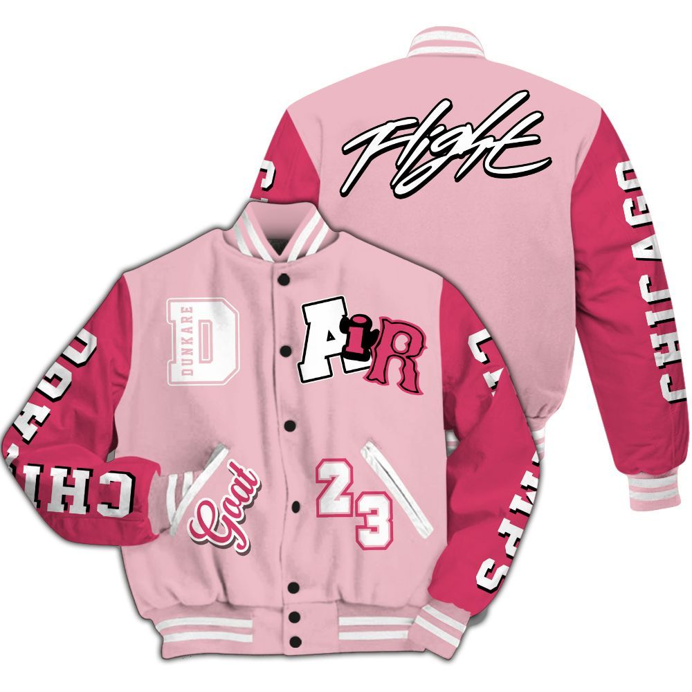 Varsity Jacket To Match Low OG Tropical Pink 1s - AIR Number 23 GOAT All Over Print