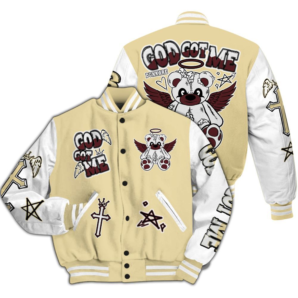 Varsity Jacket To Match Women Phantom 12s - Gods Guides Me Bear All Over Print