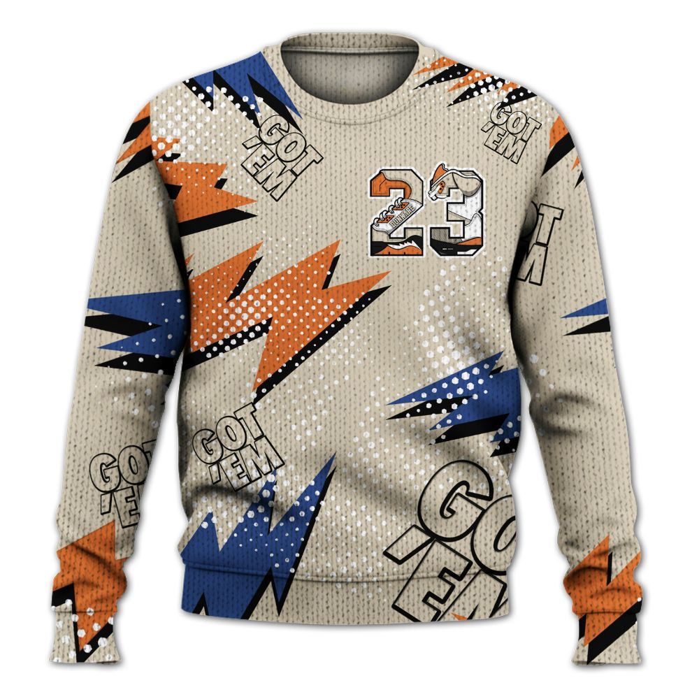 Knitted Sweater To Match Air Max 90 Rattan Birch - Custom Name Number 23 5s