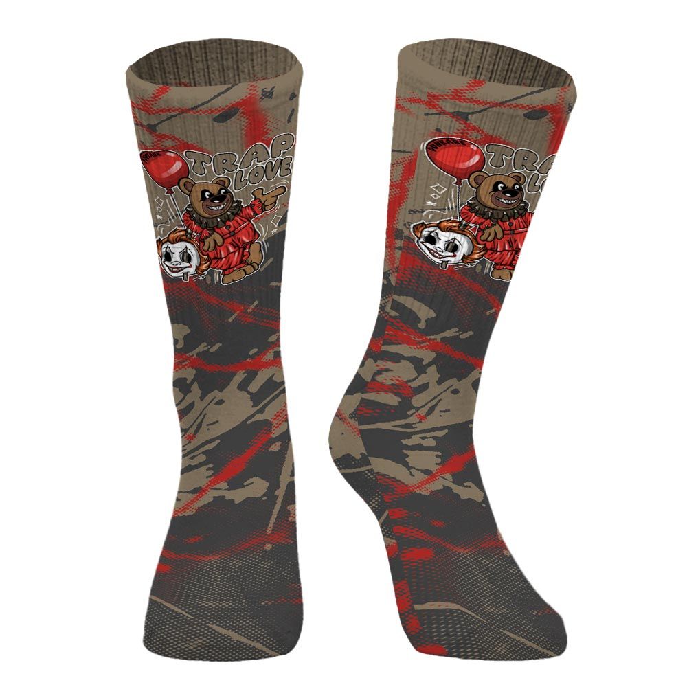 Sock To Match Olive 9s - Trap Loves Bear Profound