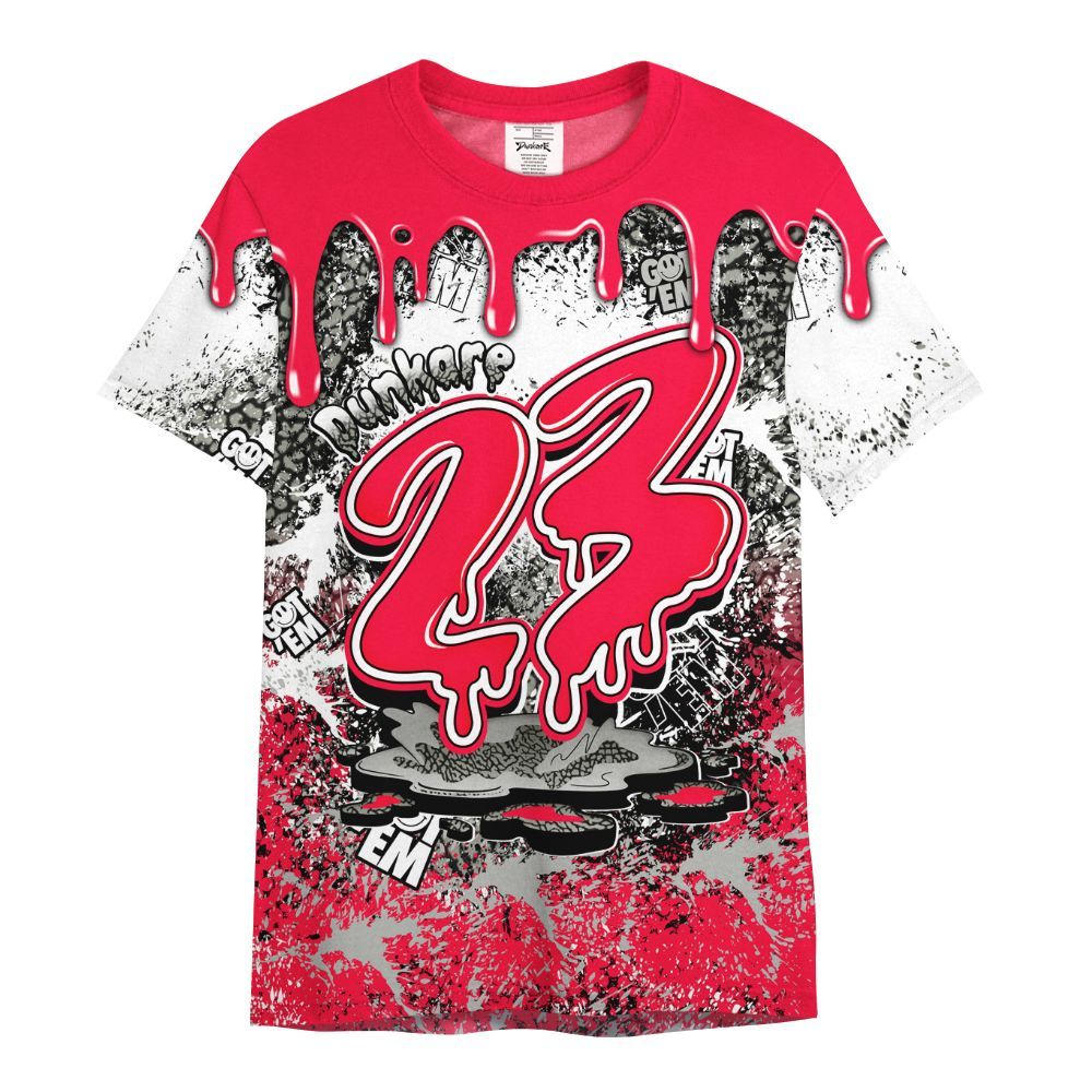 Shirt To Match Retro Fire Red 3s - Dripping 23 Drip All Over Print