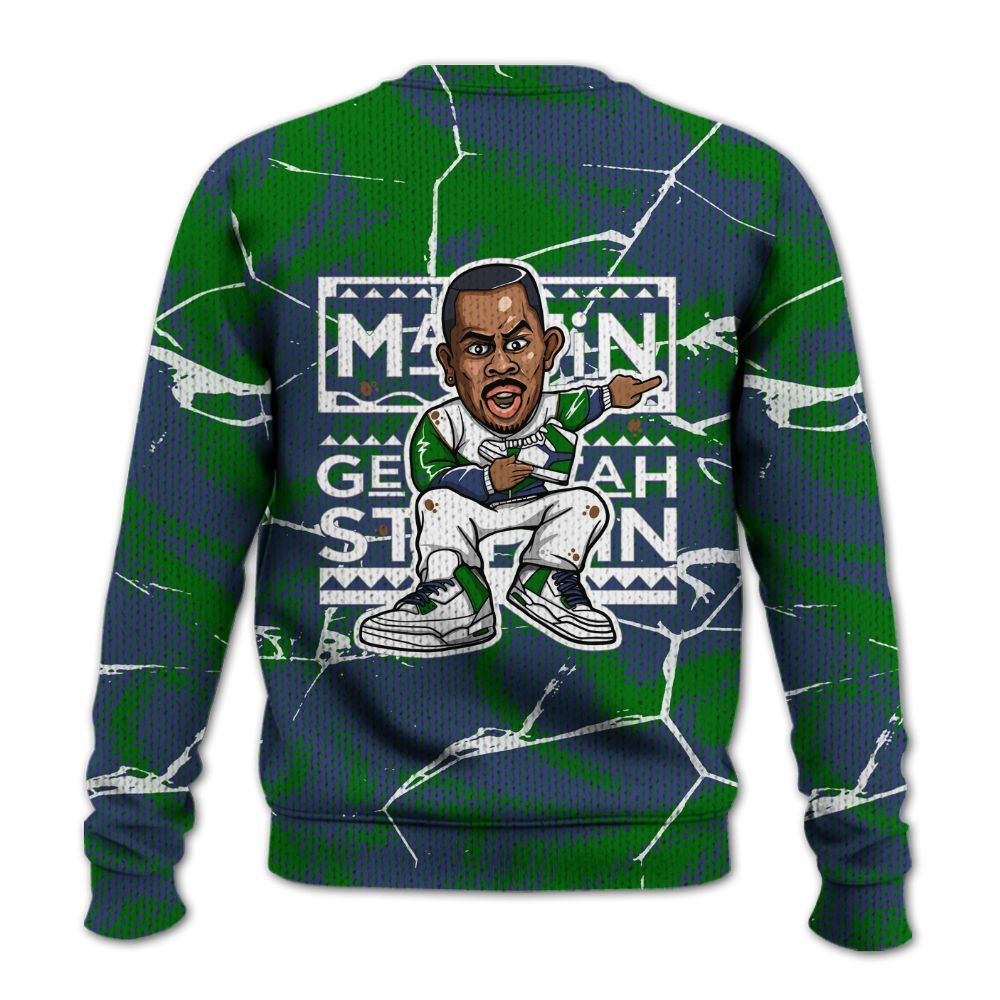 Knitted Sweater To Match Midnight Navy 13s - Get Tag Sneakers Steppin' Graphic Crack