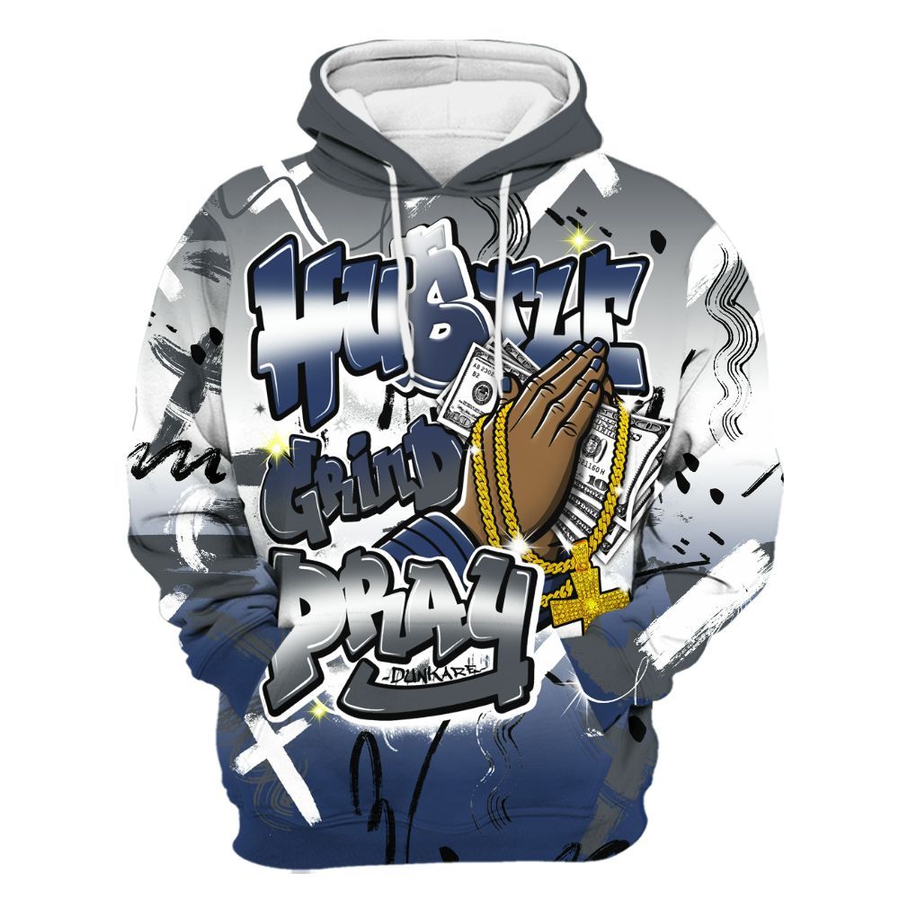 Hoodie To Match Retro Flint 13s - Money Hustle Grind Pray All Over Print