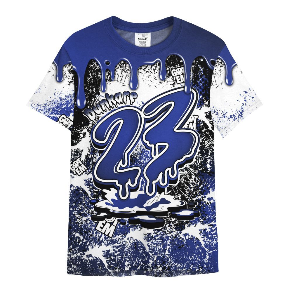 Shirt To Match Air Max Plus Black Racer Blue - Dripping 23 Drip All Over Print