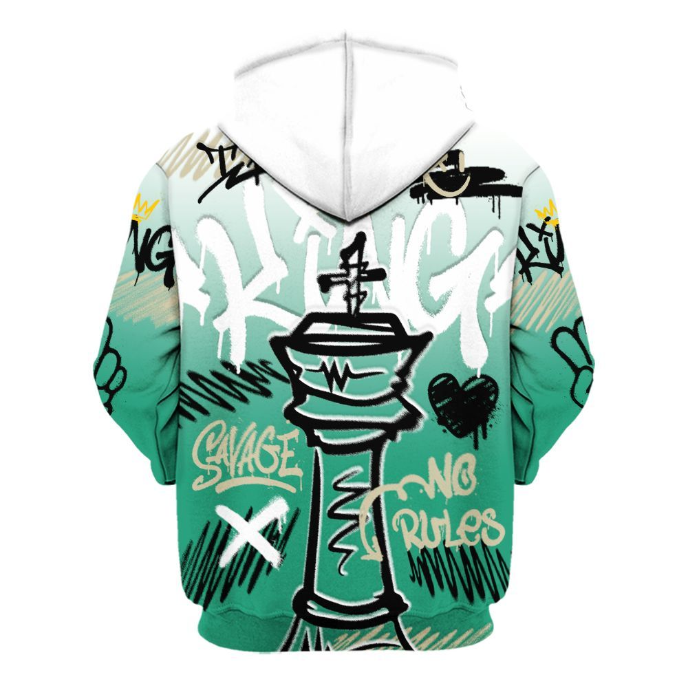 Hoodie To Match Pine Green 4s - Street King Chess Streetwear All Over Print