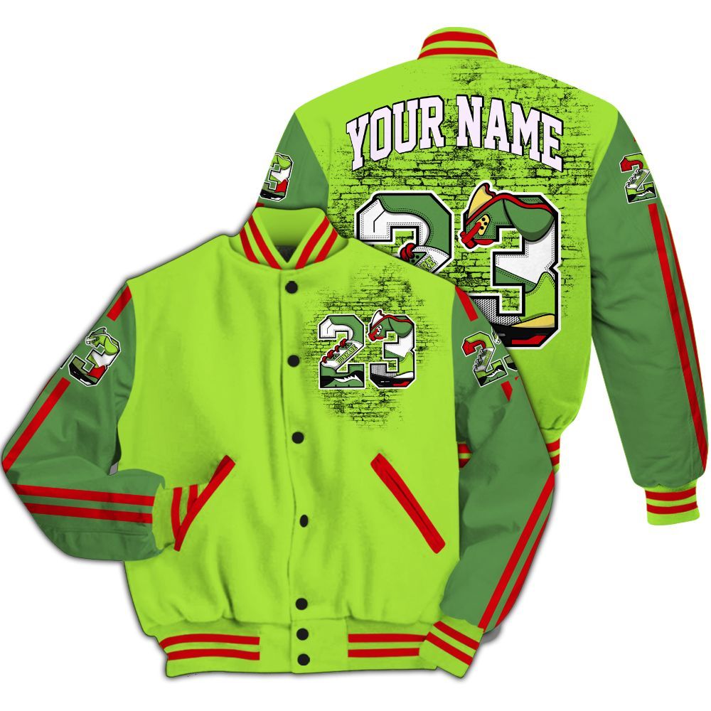 Varsity Jacket To Match Kobe 6 SE Grinch - Custom Name Number 23 5s All Over Print