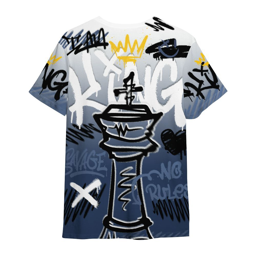 Shirt To Match Low 85 Metallic Blue 1s - Street King Chess Streetwear All Over Print