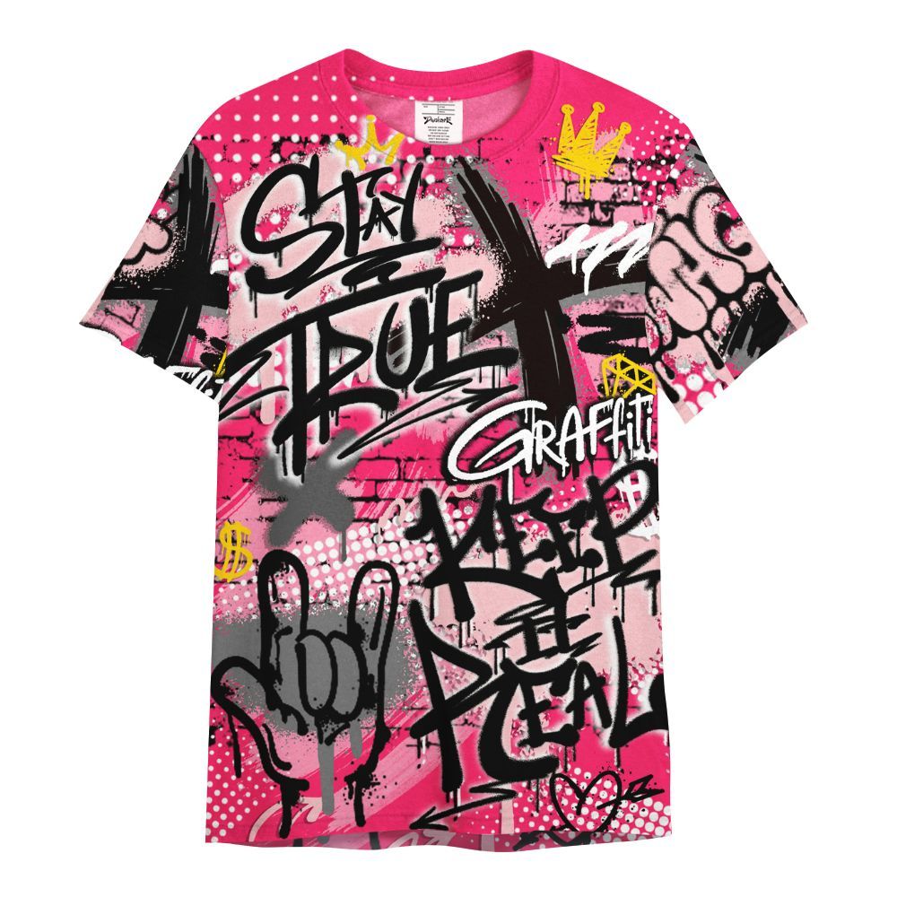 Shirt To Match A'One Hyper Pink Shirt, True It Real Graffiti Streetwear All Over Print