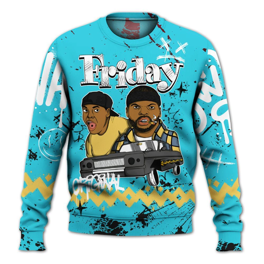 Sweatshirt To Match Retro Gamma Blue 11s - Friday Sneaker Crayon All Over Print