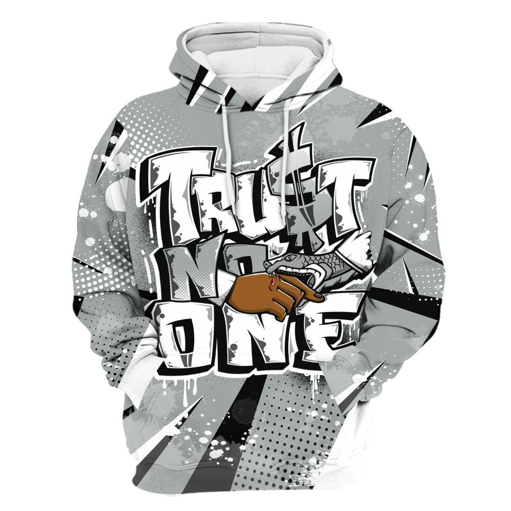 Hoodie To Match Dunk Low White Light Smoke Grey - Poly Trust No One Dripping All Over Print
