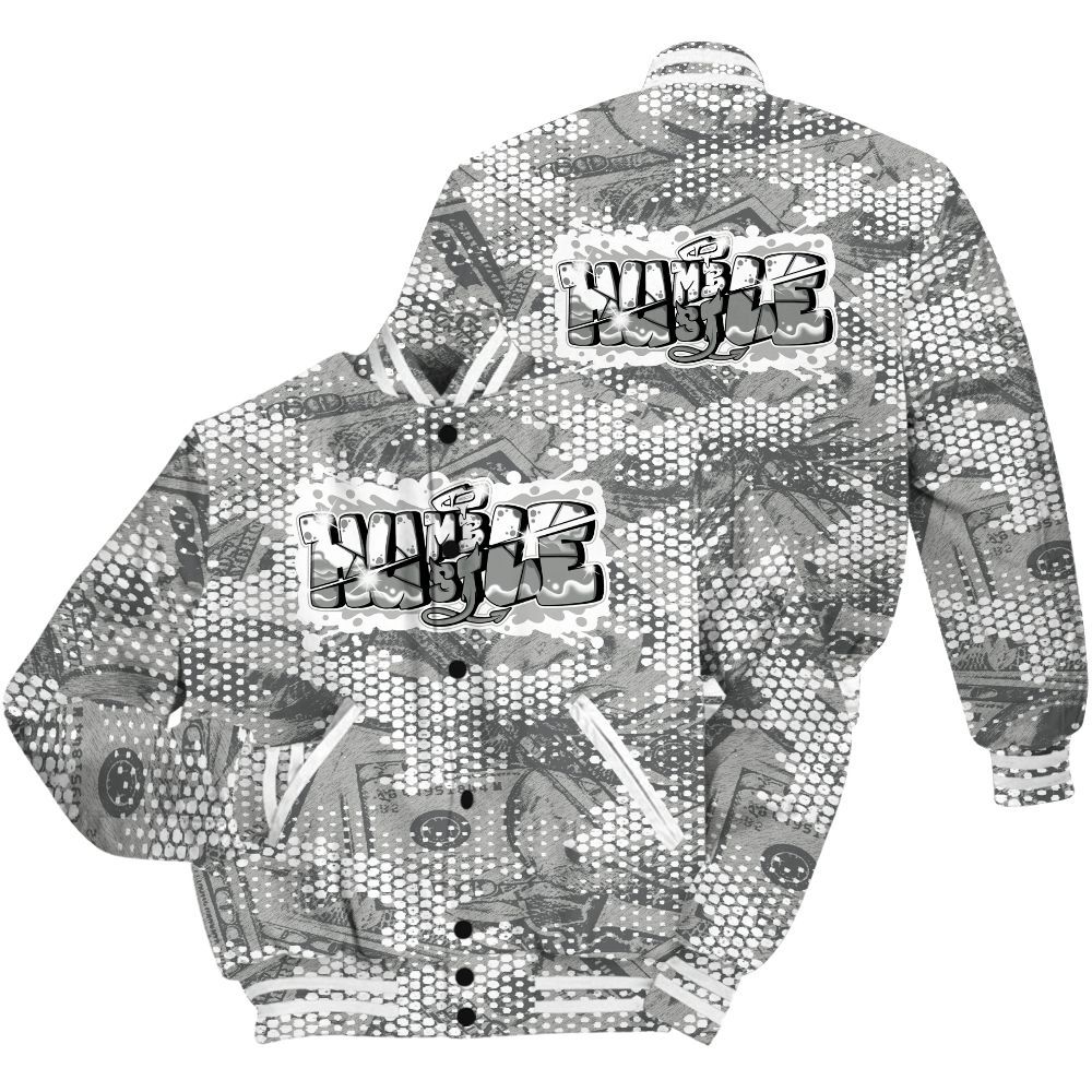Varsity Jacket To Match Retro Wet Cement 4s Shirt - Humbled Hustles Graphic Banknotes All Over Print