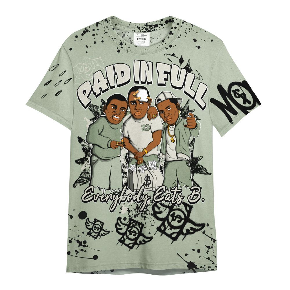 Shirt To Match Seafoam Sail 4s - Everybody Paid In Full Crayon All Over Print