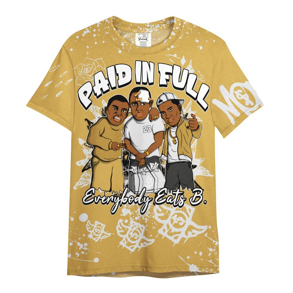 Shirt To Match Retro Light Ginger 14s - Everybody Paid In Full Crayon All Over Print