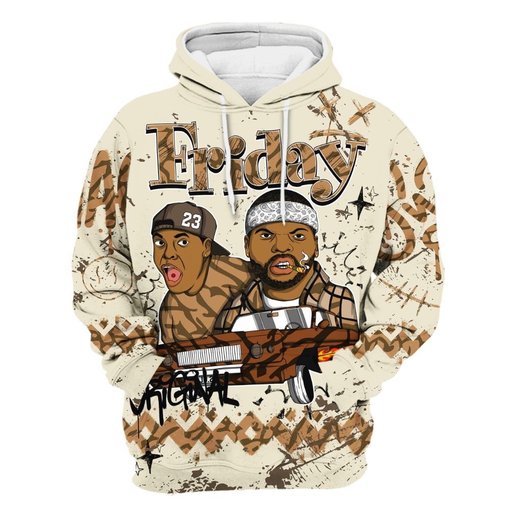 Hoodie To Match Orewood Brown 3s - Friday Sneaker Crayon All Over Print