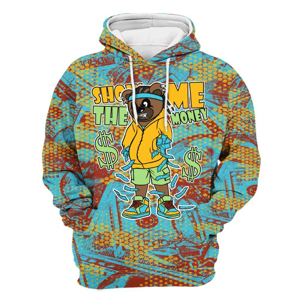 Hoodie To Match SB Dunk Di'Orr Greenwood - Show Me Bear Banknotes Art All Over Print