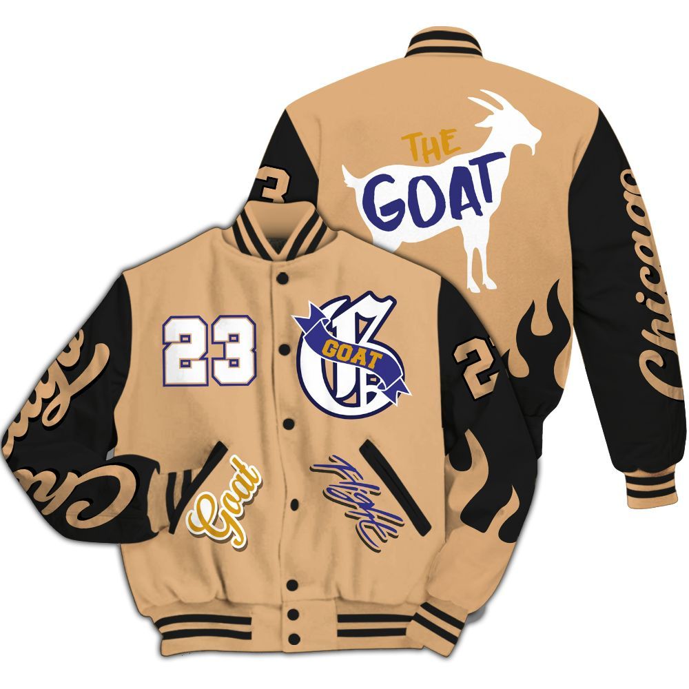 Varsity Jacket To Match SE Afrobeats 7s - The G.O.A.T Flight Streetwear All Over Print