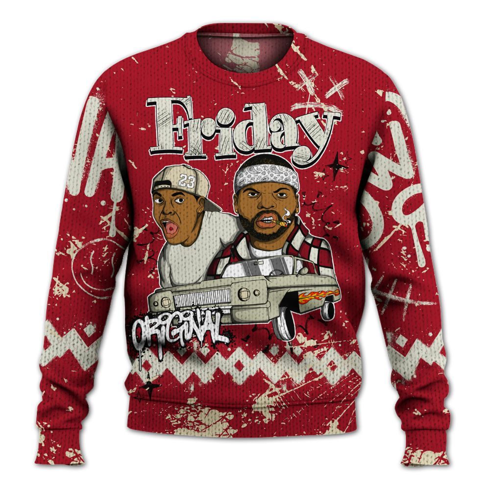 Knitted Sweater To Match 2025 High OG Cinnabar 1s - Friday Sneaker Crayon