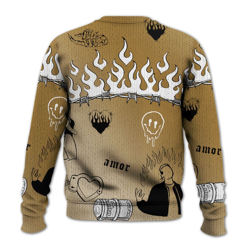 Sweater To Match Max 96 Low Black White Gold - Snake Trust No One Graphic