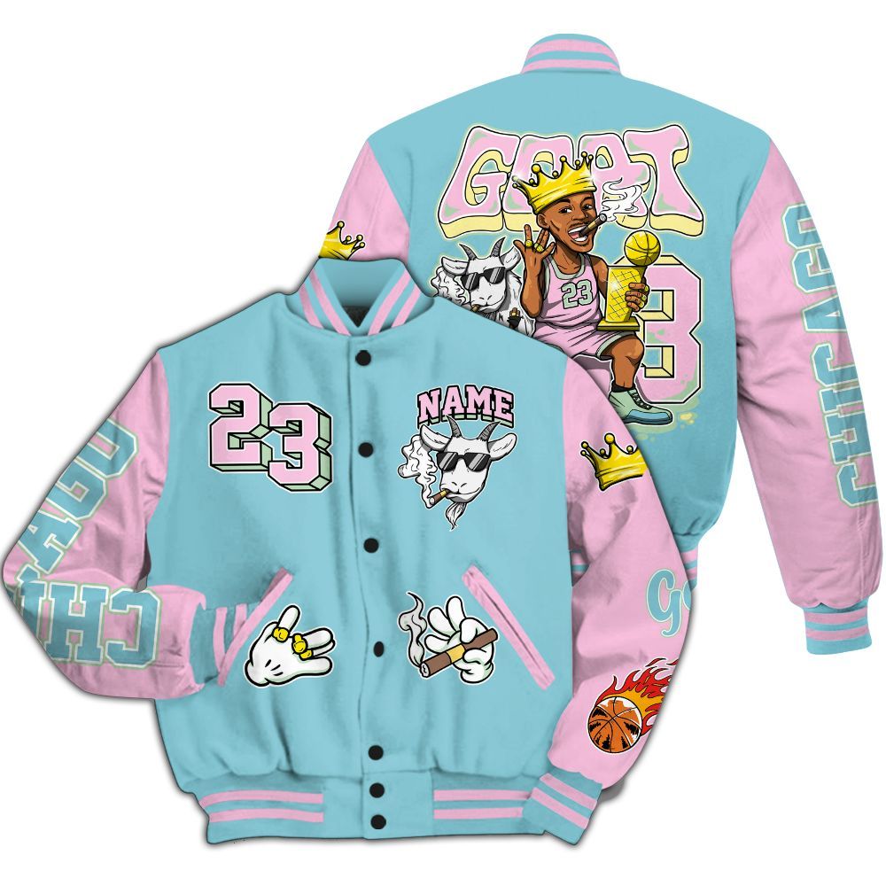 Varsity Jacket To Match SB Dunk Low Visty - G.O.A.T Number 23 Custom Name All Over Print