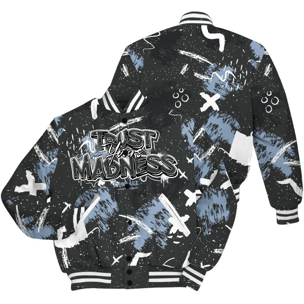 Varsity Jacket To Match Reverse Black White 6s - Trust Your Madness Retro All Over Print