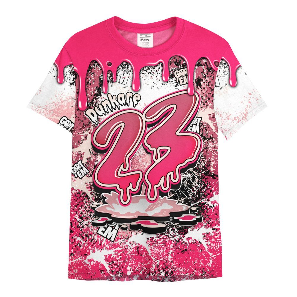 Shirt To Match A'One Hyper Pink Shirt, Dripping 23 Drip All Over Print