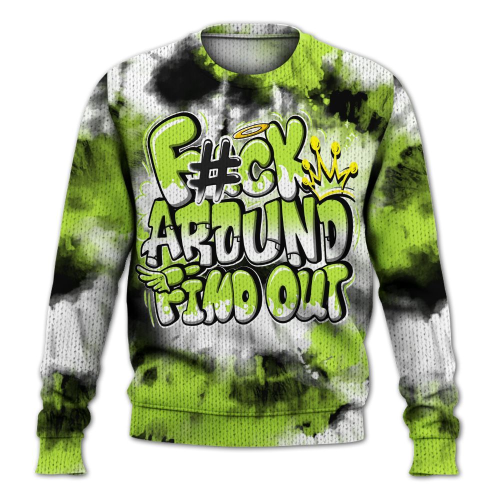 Knitted Sweater To Match Air Force 1 Low Dance Volt - Tie Dye FK Around Find Out