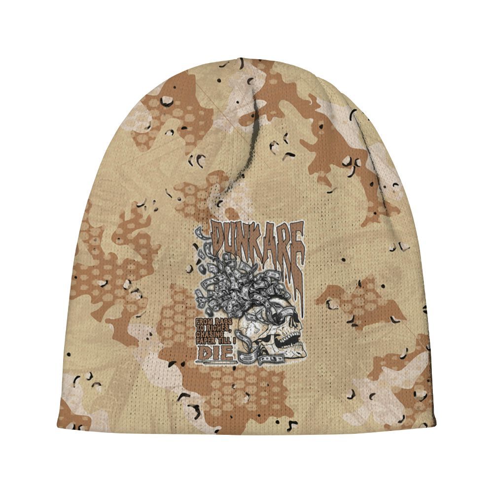 Beanie Hat To Match Desert Camo 3s - From Rags To Riches Graphic