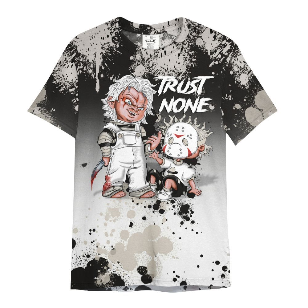 Shirt To Match Retro Reverse Metallic 5s - Trust No One Scary All Over Print