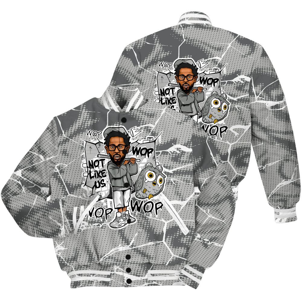 Varsity Jacket To Match Retro Wet Cement 4s Shirt - None Like ComptonCity Graphic Crack All Over Print