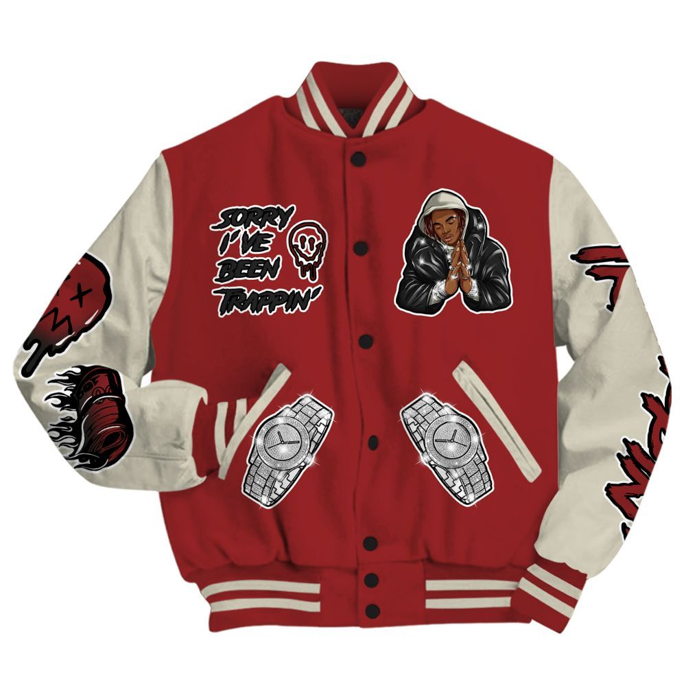 Varsity Jacket To Match High 85 Bred 1s - Trappin' Unique All Over Print
