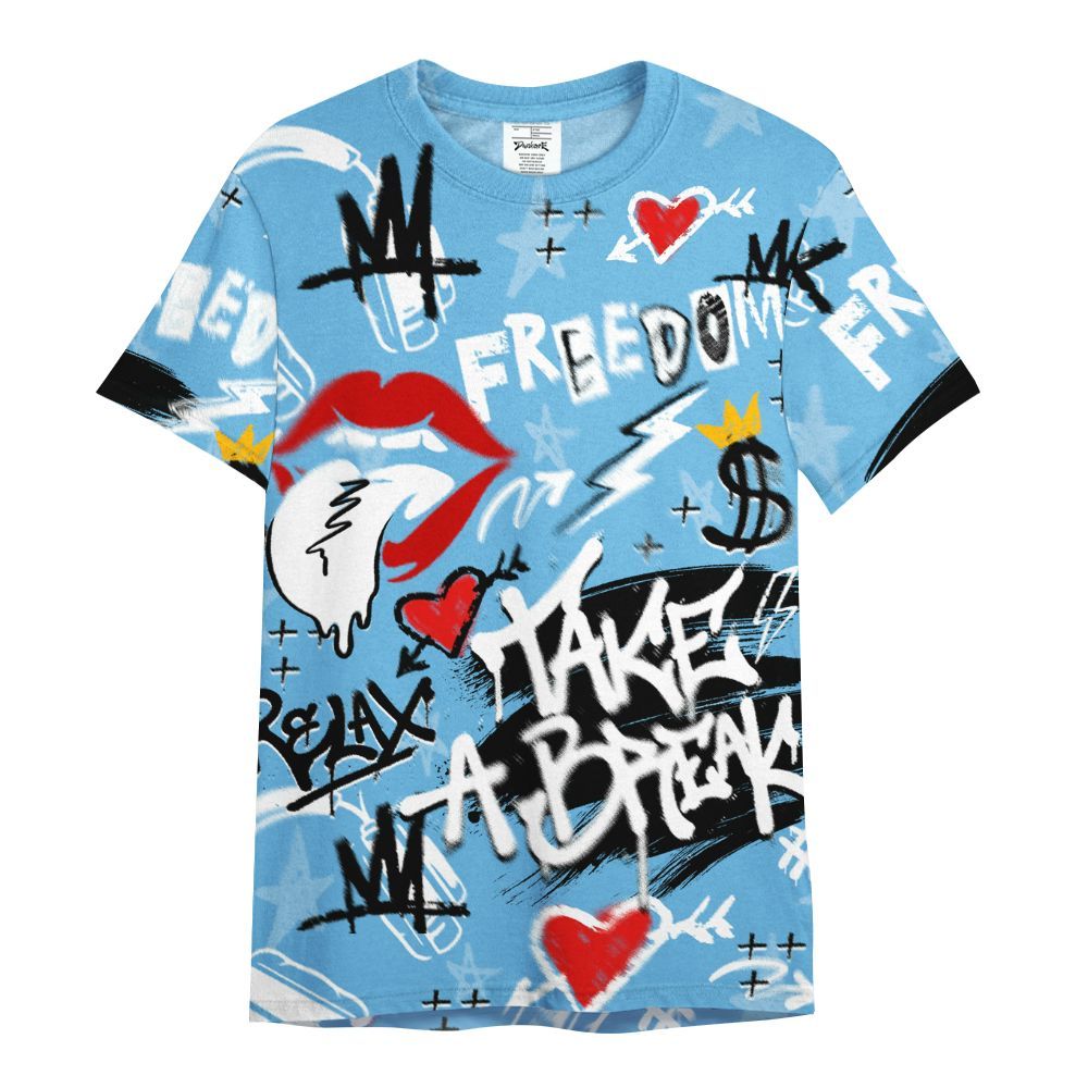 Shirt To Match Melo 12s - Take Break Freedom Graffiti Streetwear All Over Print