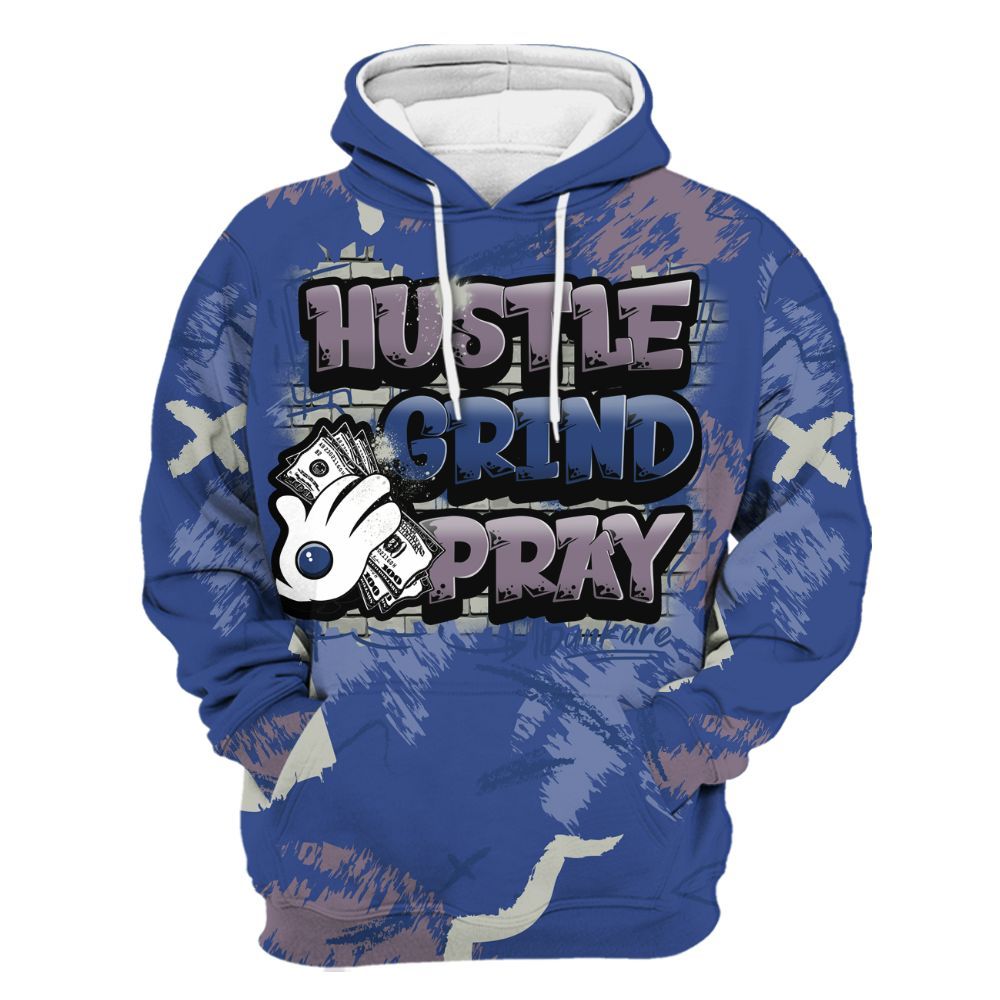 Hoodie To Match Low OG Voodoo Alternate 1s - Hustle Grind Pray Graphic Street Style All Over Print