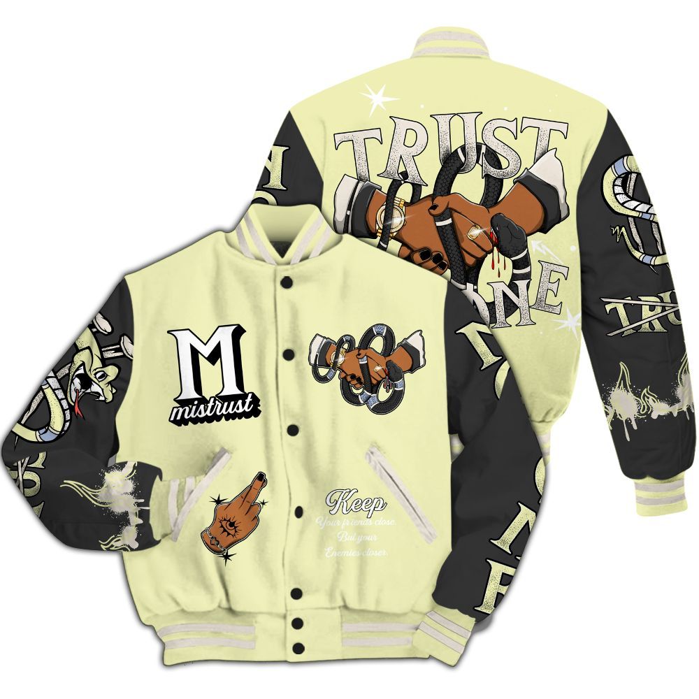 Varsity Jacket To Match Luminous Green 5s - Trust No One Snake-Bite Street Style All Over Print