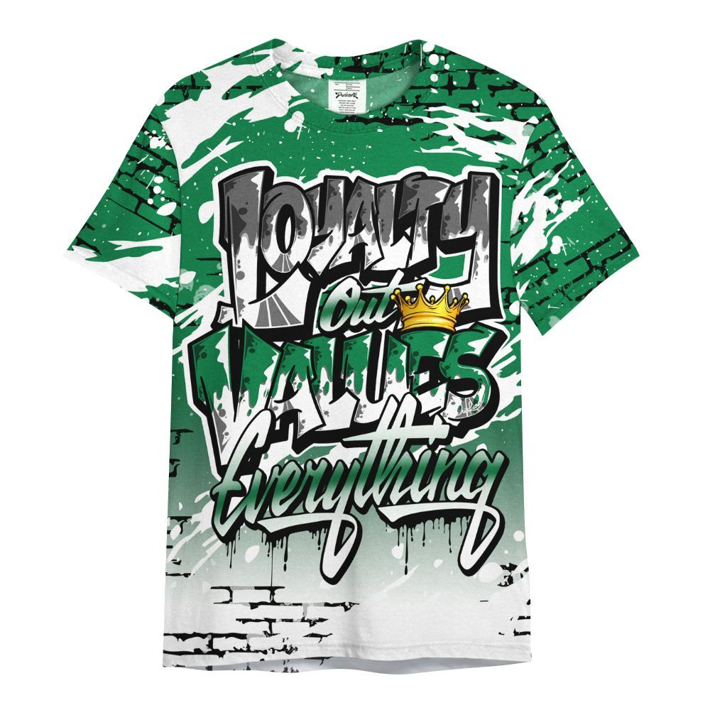 Shirt To Match Pine Green 13s - Values Of Loyalty Drip All Over Print