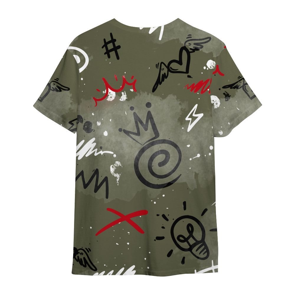 Shirt To Match Low OG Medium Olive 1s - Drip Been Di2ferent All Over Print