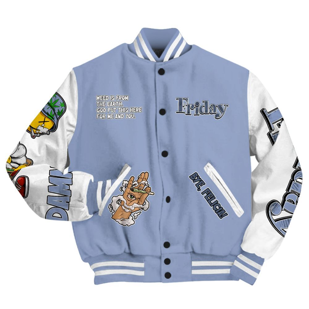 Varsity Jacket To Match Retro Blue Grey 13s - Friday Sneaker Stress Style All Over Print