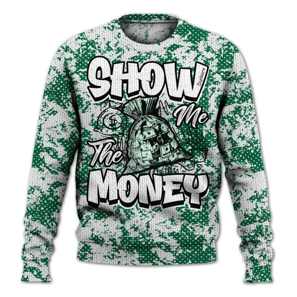 Knitted Sweater To Match Pine Green 4s - Show Me The Money Retro