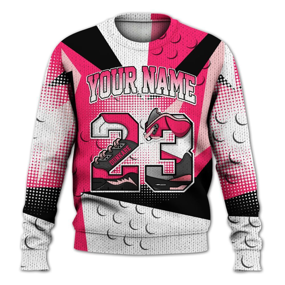 Sweater To Match A'One Hyper Pink Shirt, Poly Custom Name Number 23 5s Graphic