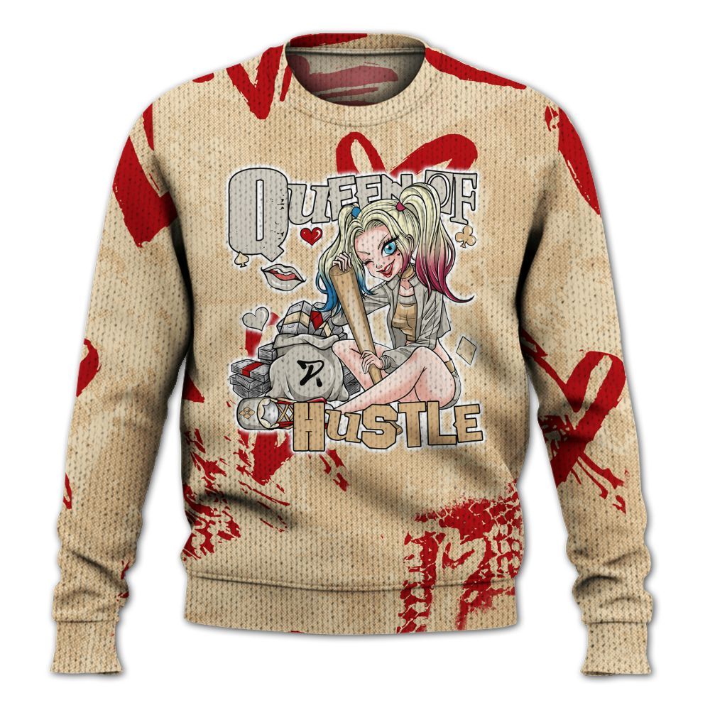 Knitted Sweater To Match Dunk Low Strawberry Waffle - Hustles Quiinn Heart Grunge