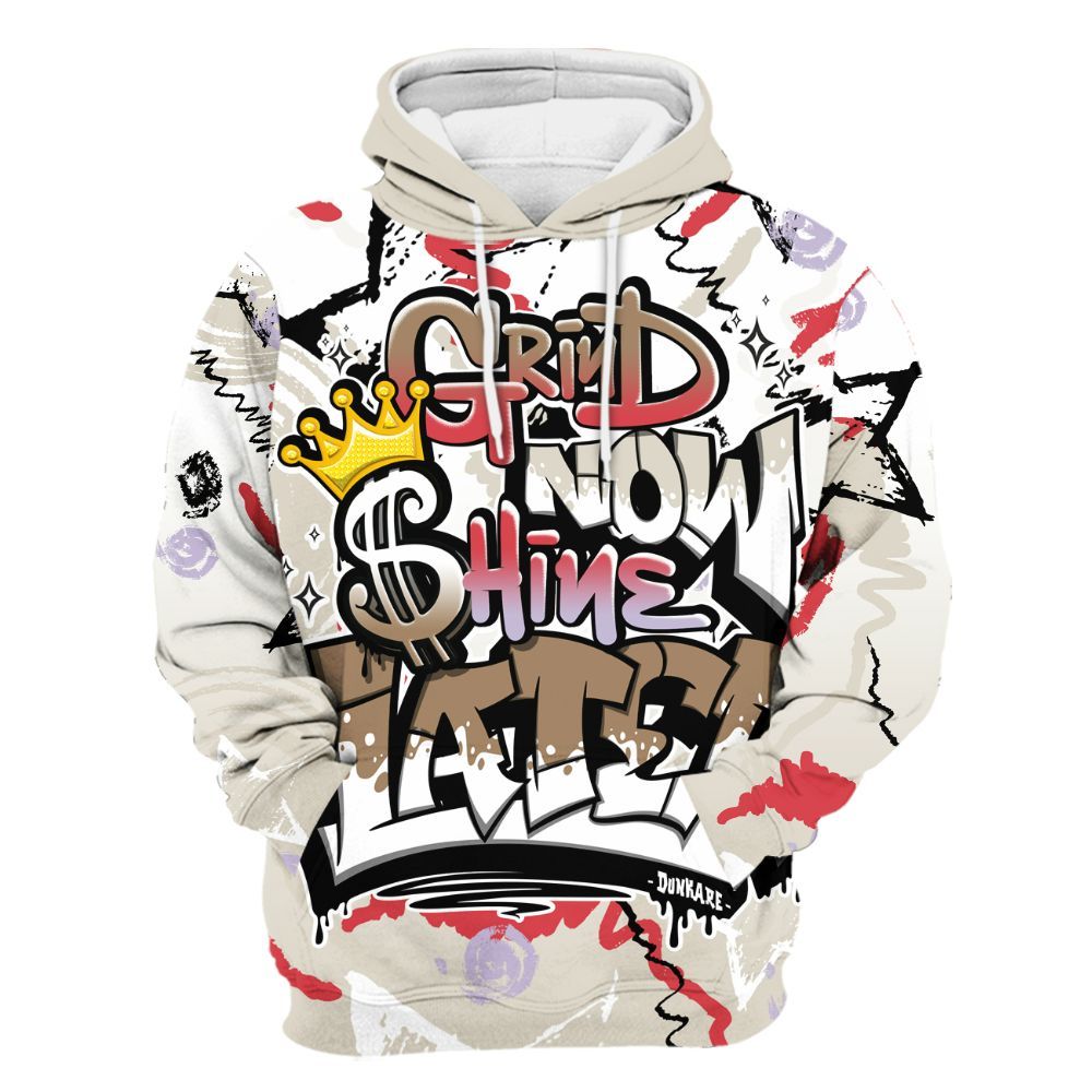 Hoodie To Match Peanut Butter Jelly 5s - Grind Shine Later Drip All Over Print