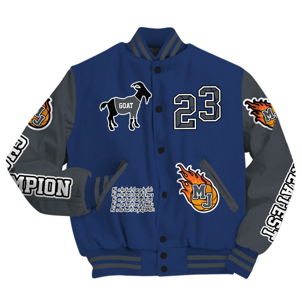 Varsity Jacket To Match Retro Flint 13s - 23 G.0.A.T Jump Up Basketball All Over Print
