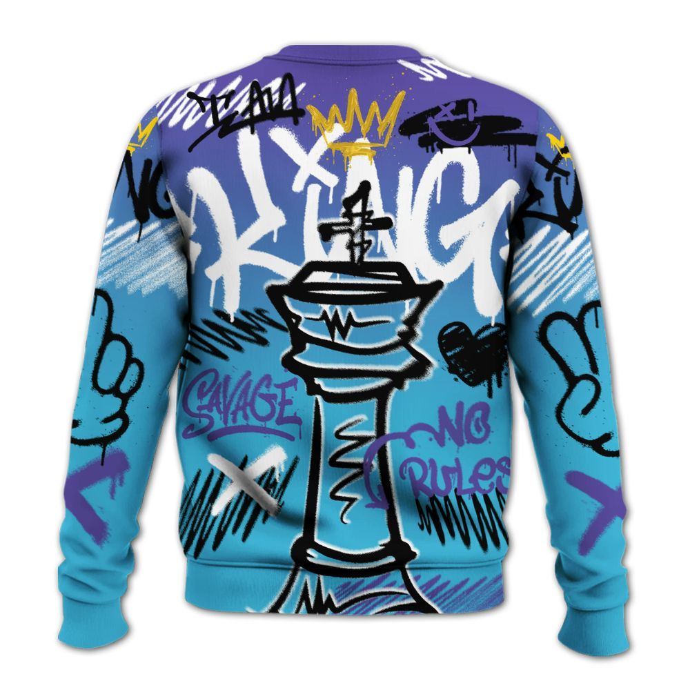 Sweatshirt To Match Retro Aqua 6s - Street King Chess Streetwear All Over Print