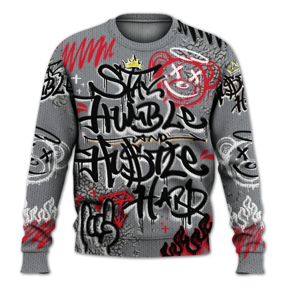 Knitted Sweater To Match Black Cement 3s - Humble Drip Streetwear Graffity