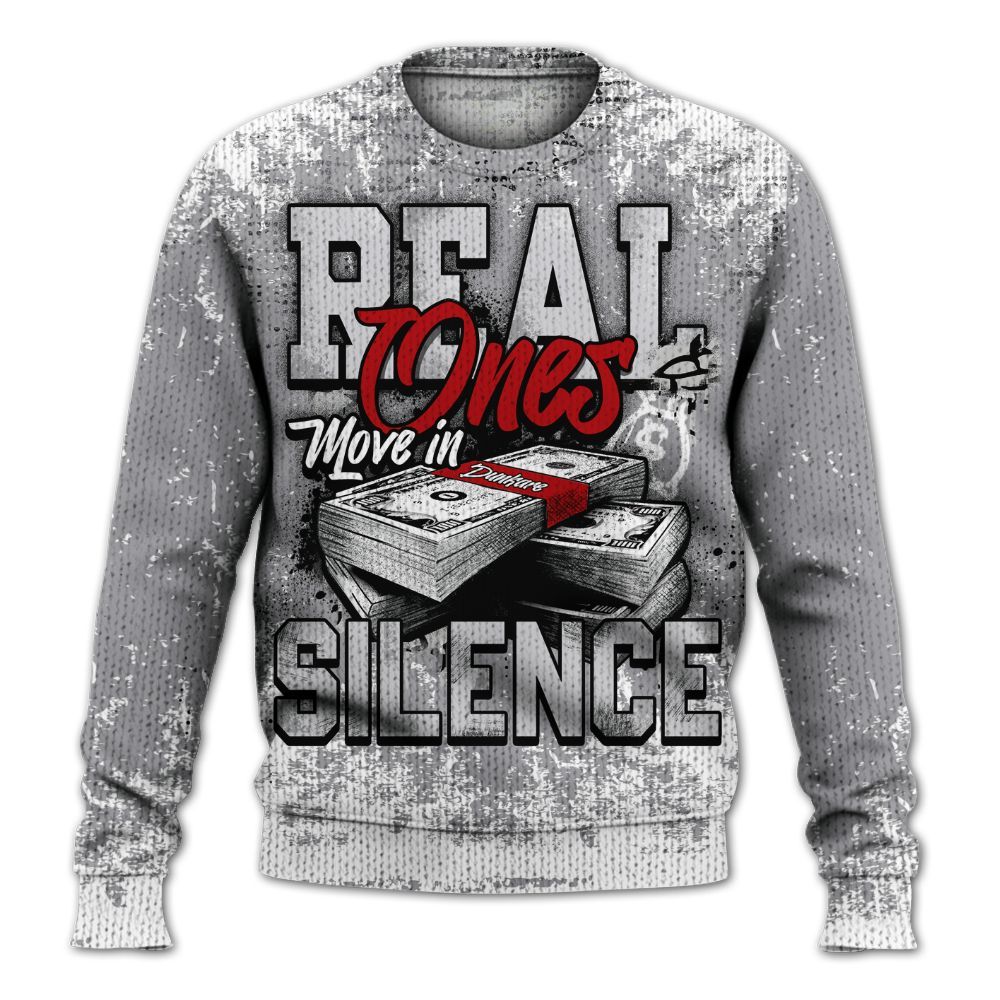 Knitted Sweater To Match Cement Grey 3s - Move In Silence Money Street Retro