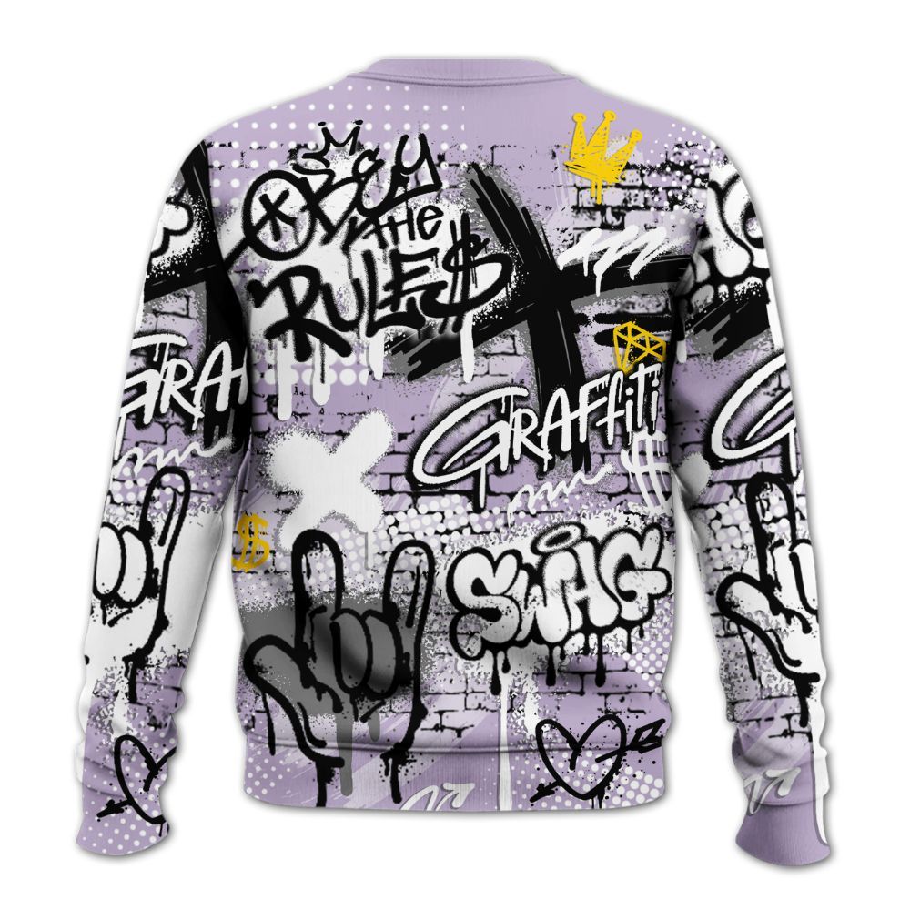 Sweatshirt To Match Low Pure Violet 11s - True It Real Graffiti Streetwear All Over Print